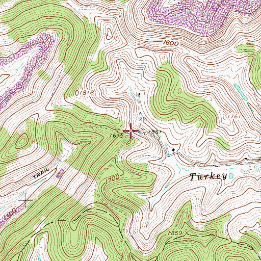 Topographic Map of Mick Hill School (historical), WV