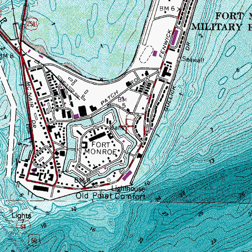 Topographic Map of Battery Barber (historical), VA