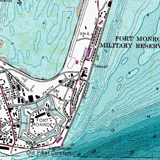 Topographic Map of Battery Eustis (historical), VA