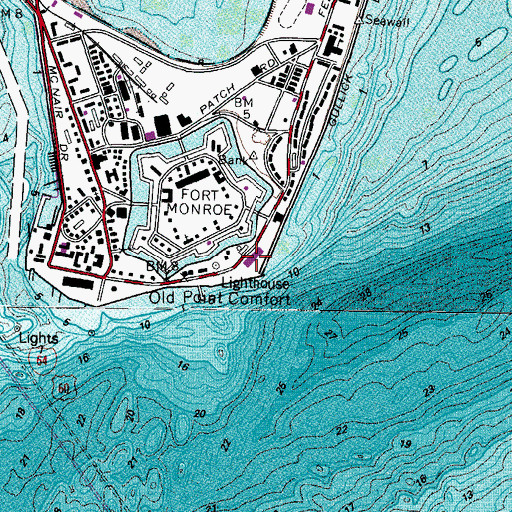 Topographic Map of Battery Parrott (historical), VA