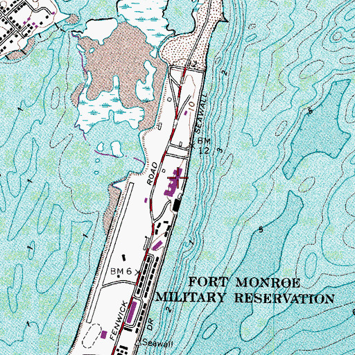 Topographic Map of Battery Ruggles (historical), VA