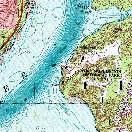 Topographic Map of Battery White (historical), MD
