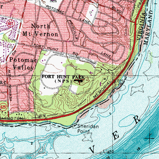Topographic Map of Battery Mount Vernon (historical), VA