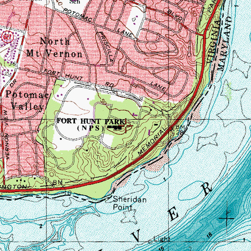 Topographic Map of Battery Porter (historical), VA