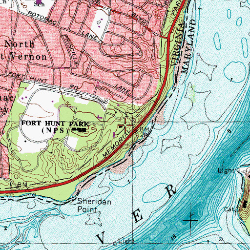 Topographic Map of Battery Robinson (historical), VA