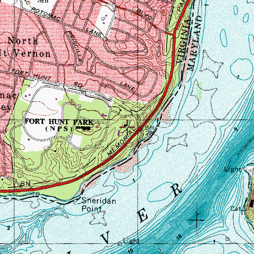Topographic Map of Battery Sater (historical), VA