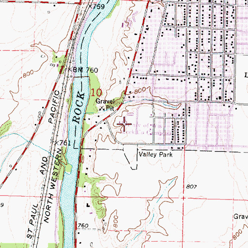 Topographic Map of Williams Hall, WI