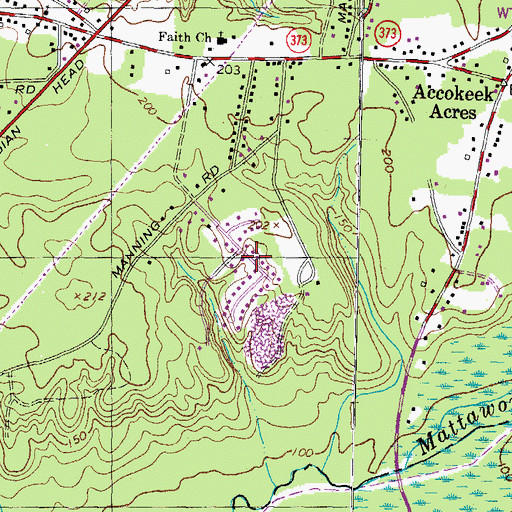 Topographic Map of Bellevue Estates, MD