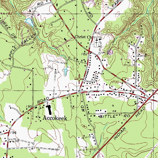 Topographic Map of Farmington Road Estates, MD