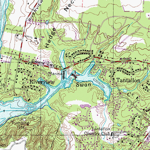 Topographic Map of Tantallon Marina, MD