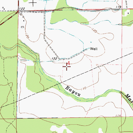 Topographic Map of Marsh Bayou State Wildlife Management Area, LA