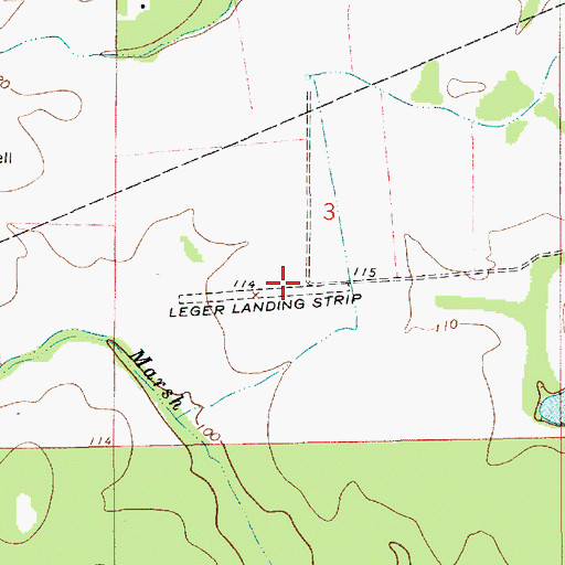 Topographic Map of Leger Landing Strip (historical), LA