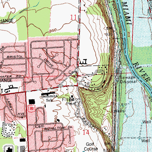 Topographic Map of Cassel Cemetery, OH