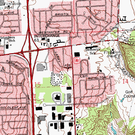Topographic Map of Vandalia Grace Brethren Church, OH