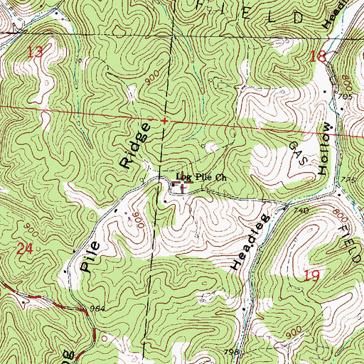 Topographic Map of Log Pile Cemetery, OH