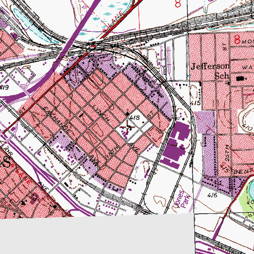 Topographic Map of Charles Cannady School, IL
