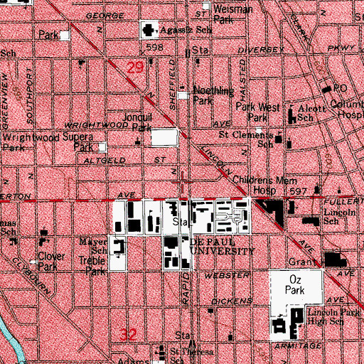 Topographic Map of Seton Hall, IL