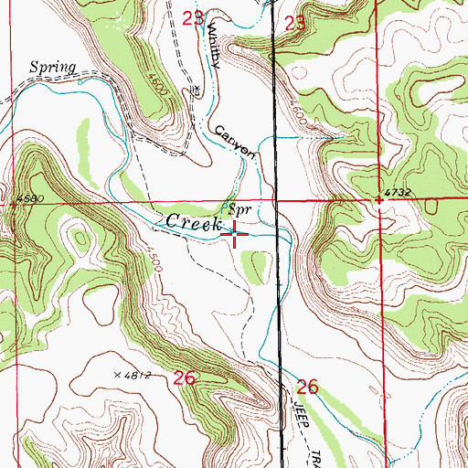Topographic Map of Whitby Canyon, CO