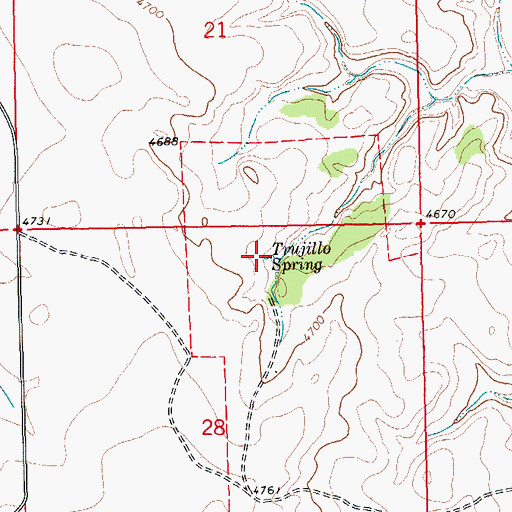 Topographic Map of Trujilla Spring, CO