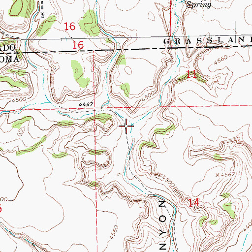 Topographic Map of Tharp Canyon, OK