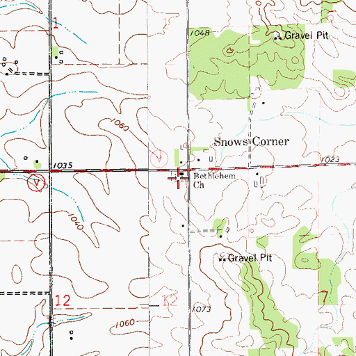 Topographic Map of Bethlehem Lutheran Cemetery, WI