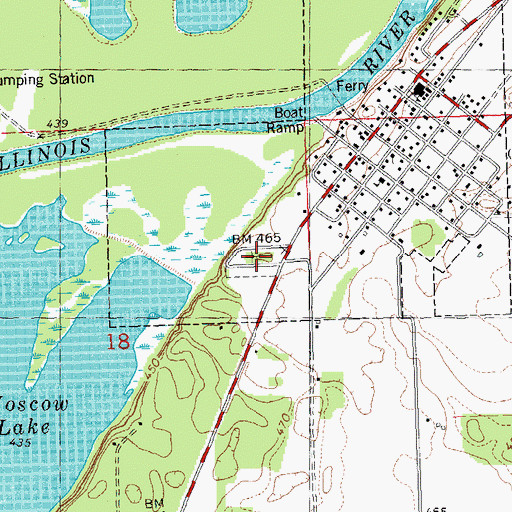 Topographic Map of Bath Cemetery, IL