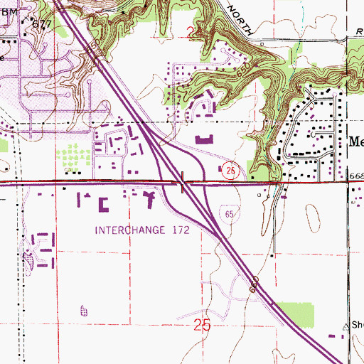 Topographic Map of Interchange 172, IN