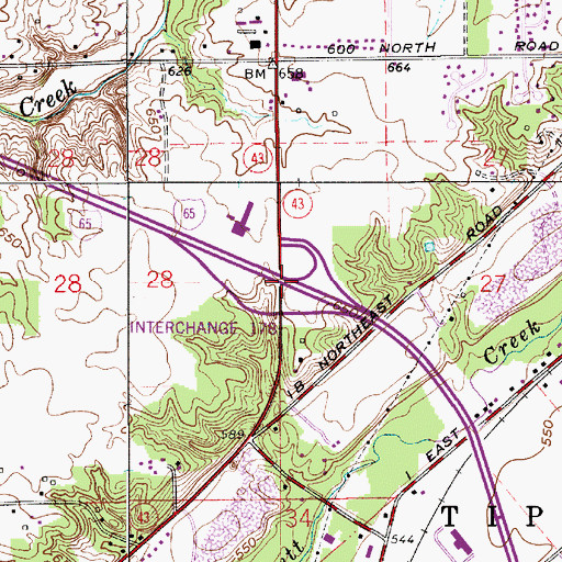 Topographic Map of Interchange 178, IN