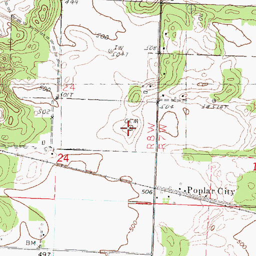 Topographic Map of Samm's Cemetery, IL