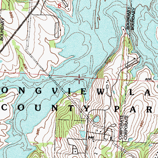 Topographic Map of Longview Lake Park, MO