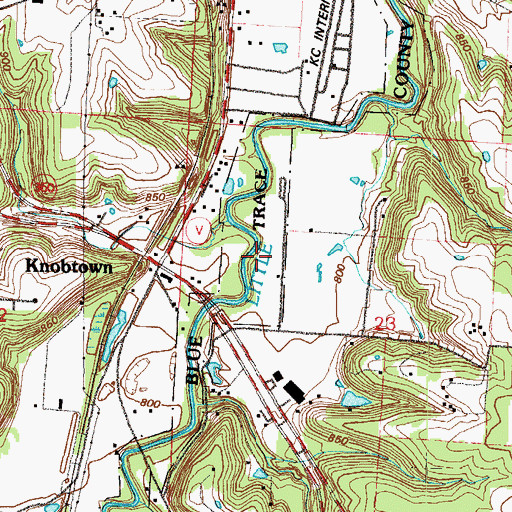 Topographic Map of Trace County Park, MO