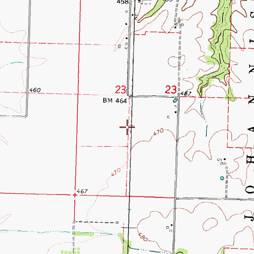 Topographic Map of Saint Damian Cemetery, IL