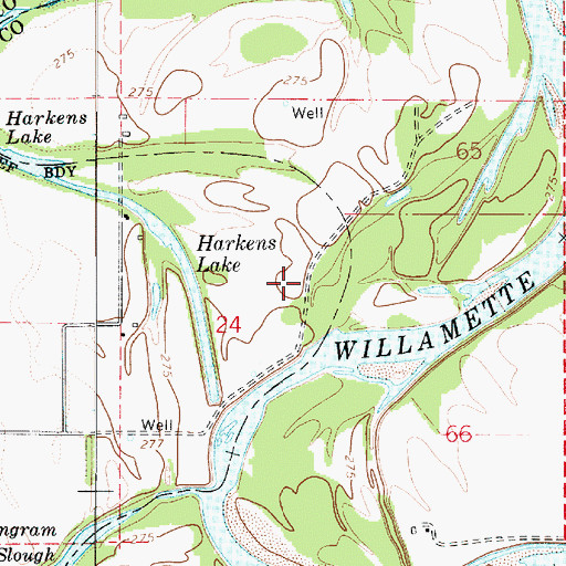 Topographic Map of Anderson County Park, OR