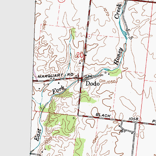 Topographic Map of Dodo Post Office (historical), OH