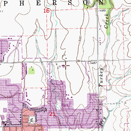 Topographic Map of Countryside Covenant Church, KS