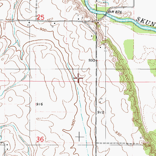 Topographic Map of Stephens State Forest - Woodburn Unit, IA