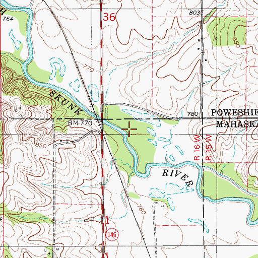 Topographic Map of Robertson Access, IA