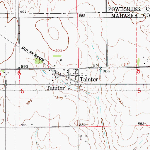 Topographic Map of Taintor Community Church, IA