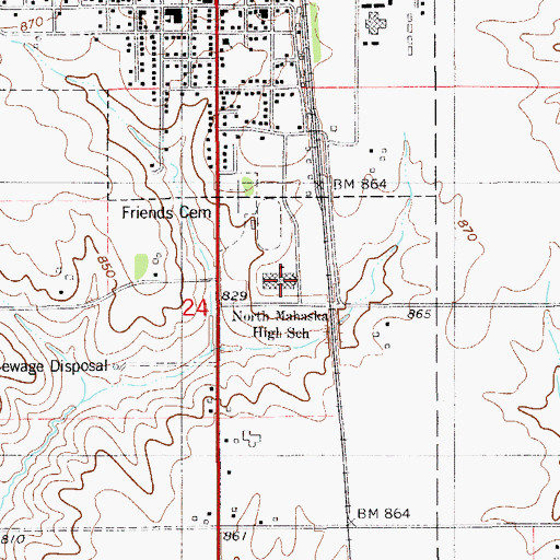 Topographic Map of North Mahaska Elementary School, IA