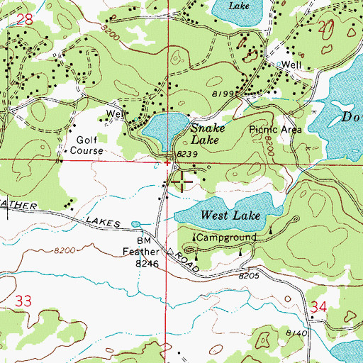 Topographic Map of Red Feather Forest Service Facility, CO