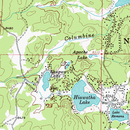 Topographic Map of Pocahontas Lake, CO