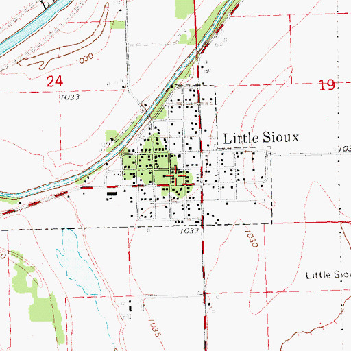 Topographic Map of Little Sioux Post Office (historical), IA