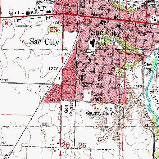 Topographic Map of Saint Marys Catholic Church, IA