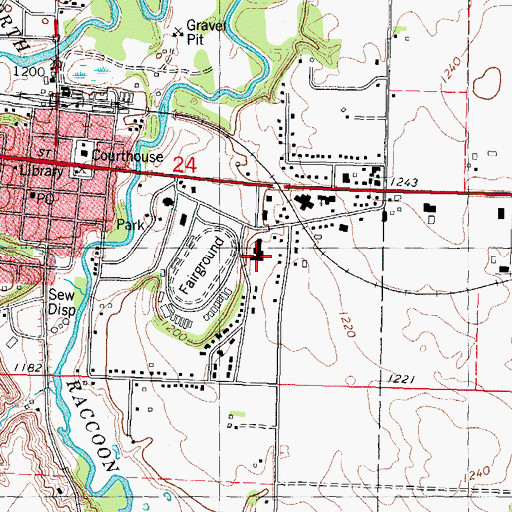 Topographic Map of Loring Hospital, IA