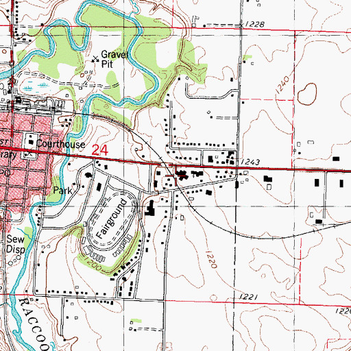 Topographic Map of Park View Care Center, IA