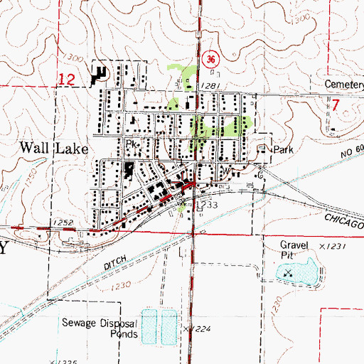 Topographic Map of Wall Lake Fire and Rescue, IA