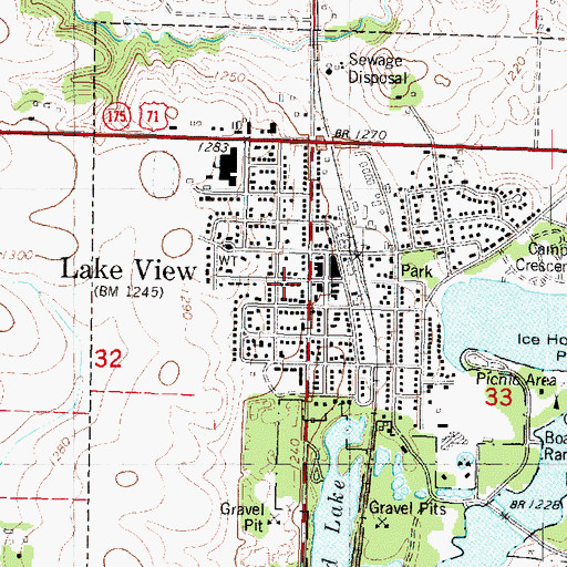 Topographic Map of Lake View Family Dentistry Center, IA