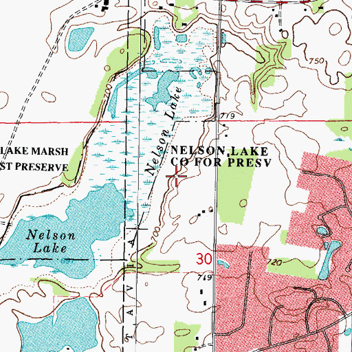 Topographic Map of Dick Young County Forest Preserve, IL