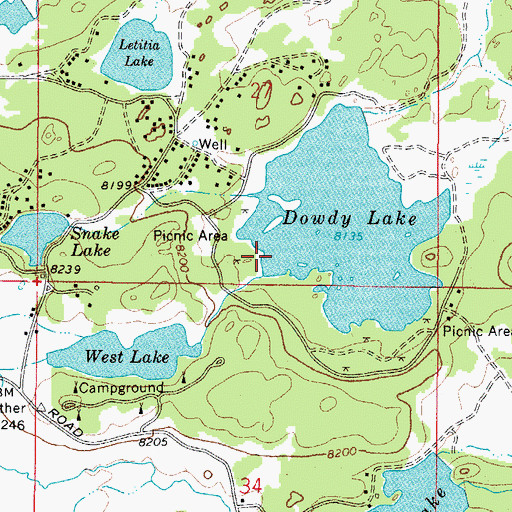 Topographic Map of Dowdy Lake Dam, CO