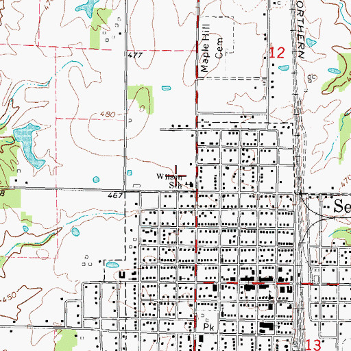 Topographic Map of Wilson School, IL